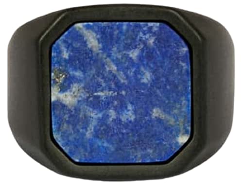 Tateossian Ceramic Signet Ring with Lapis, Blue