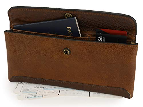 Moore and Giles Smith Travel Envelope Titan Milled Brown and Honey
