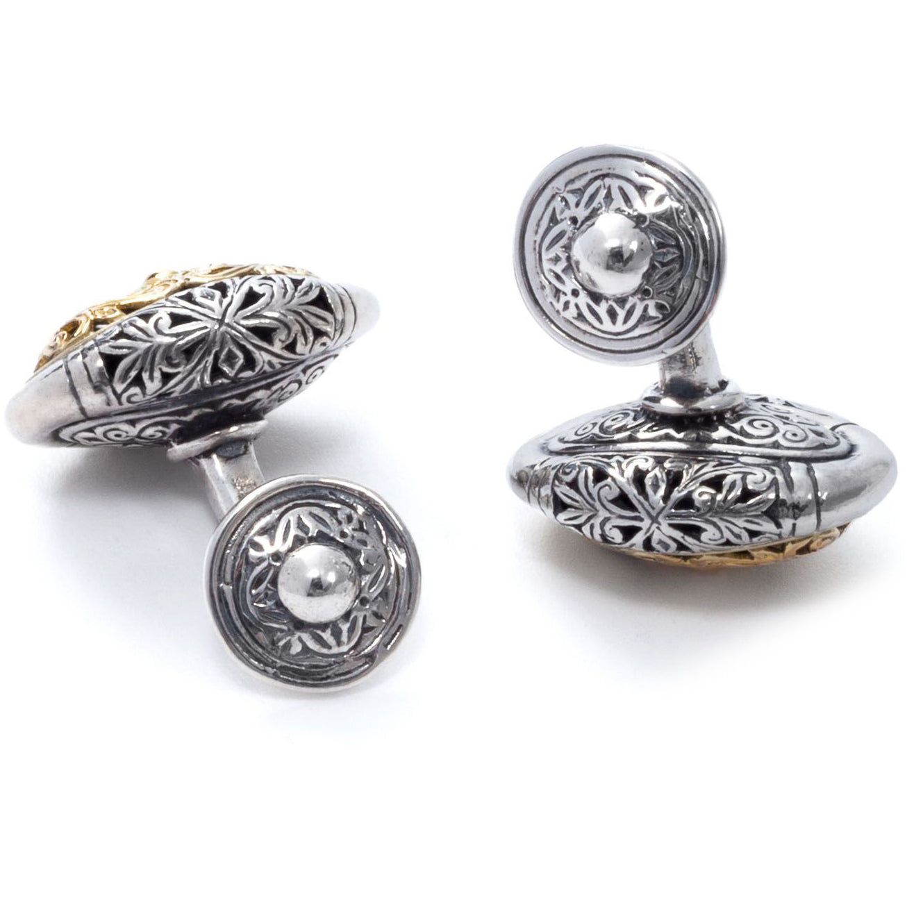 Konstantino Men's Sterling Silver & 18k Gold Oval Cufflinks