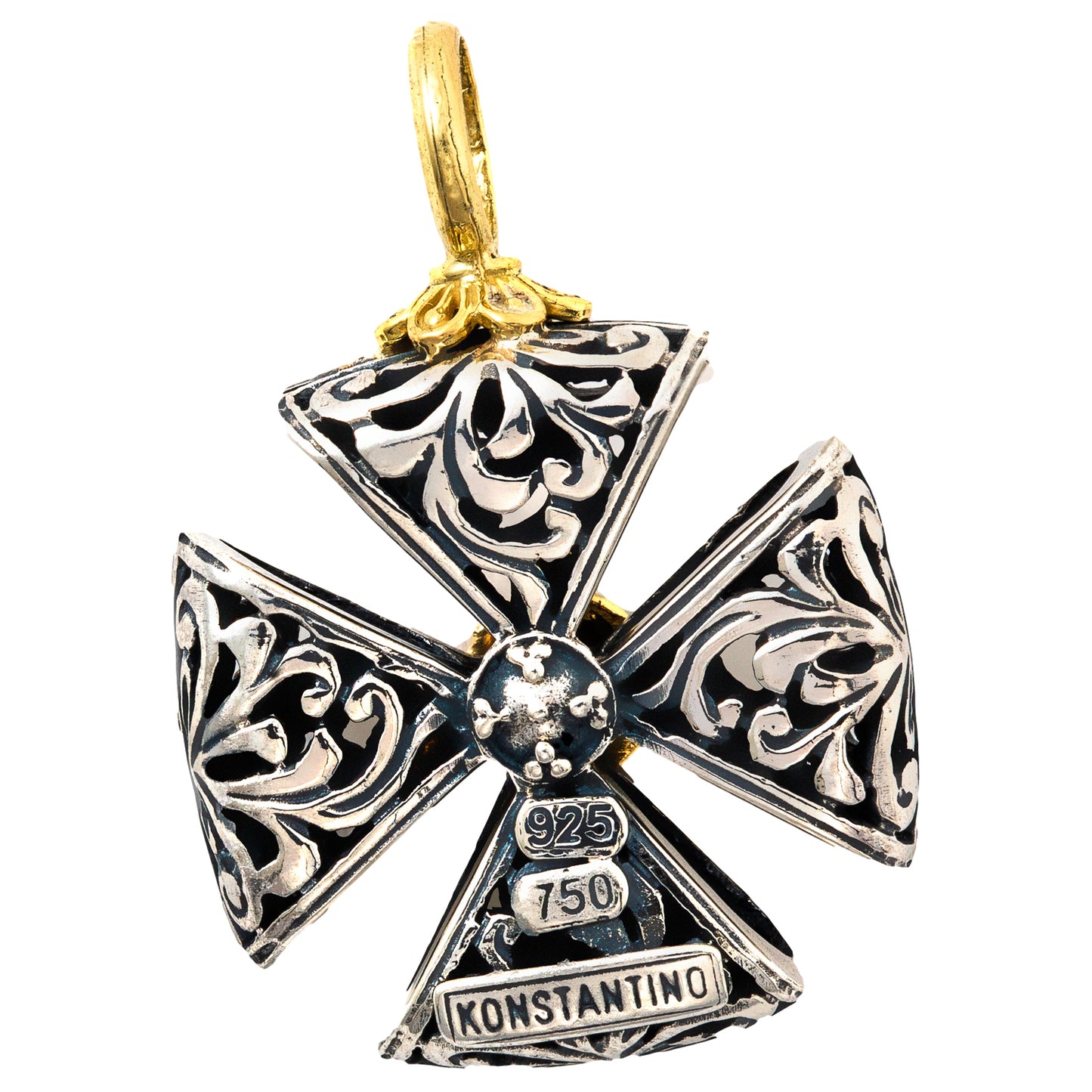 Konstantino Women's Pearl Cross Pendant, Silver