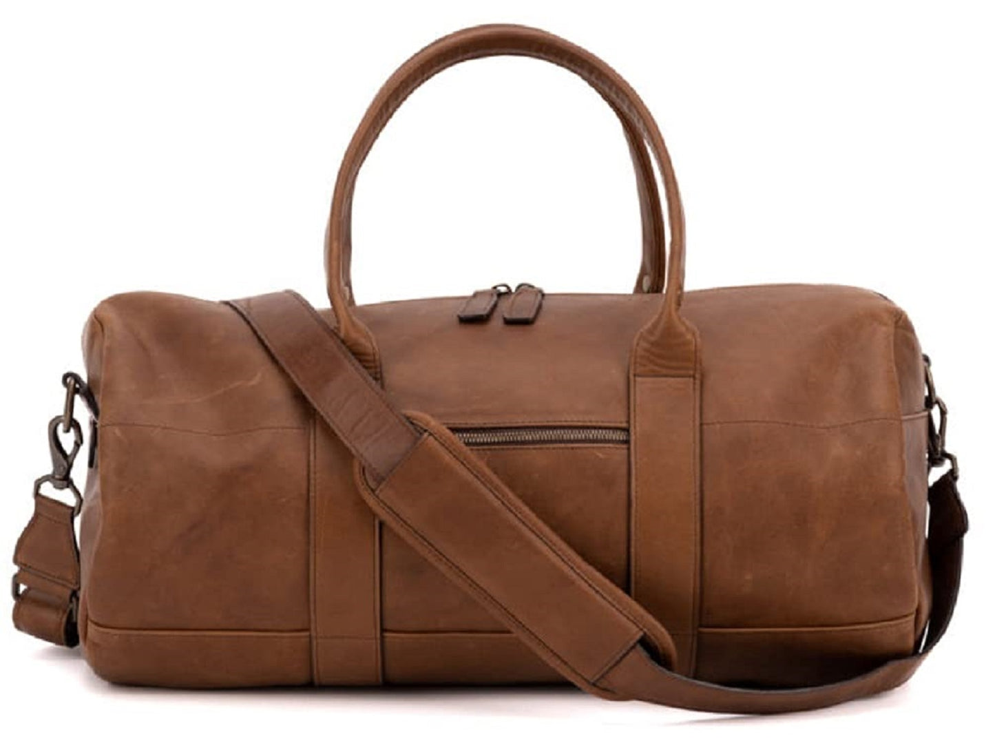 Moore and Giles Heirloom Oak Reclaimed leather Duffel, Brown