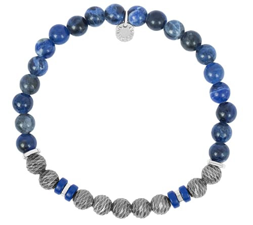 Tateossian Sodalite and Silver 6mm Beaded Bracelet