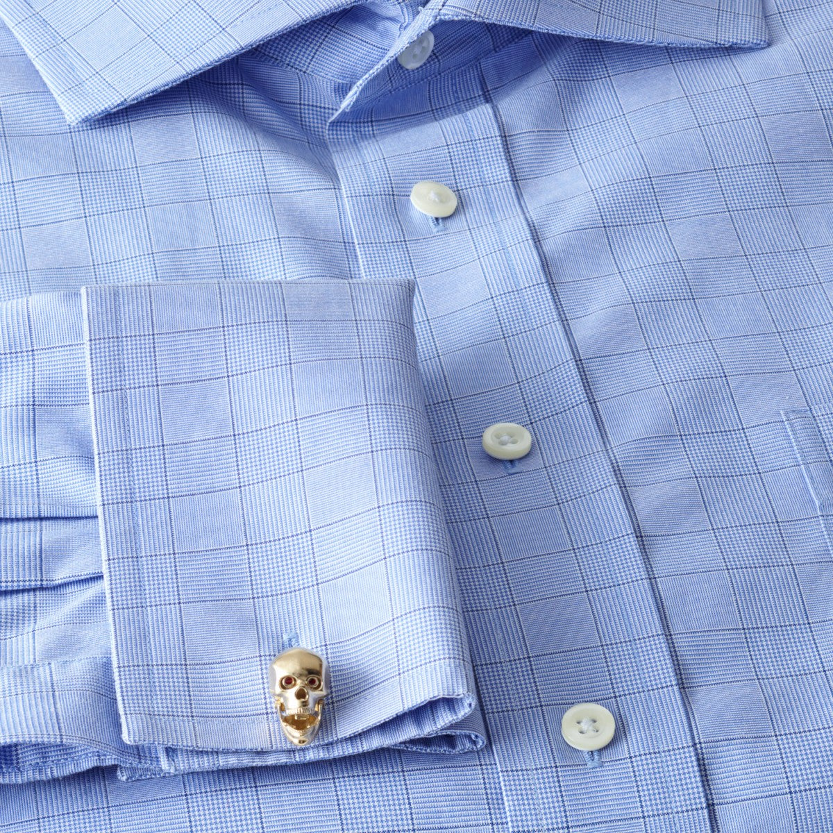 Deakin and Francis Yellow Gold Skull Cufflinks, Gold Plated