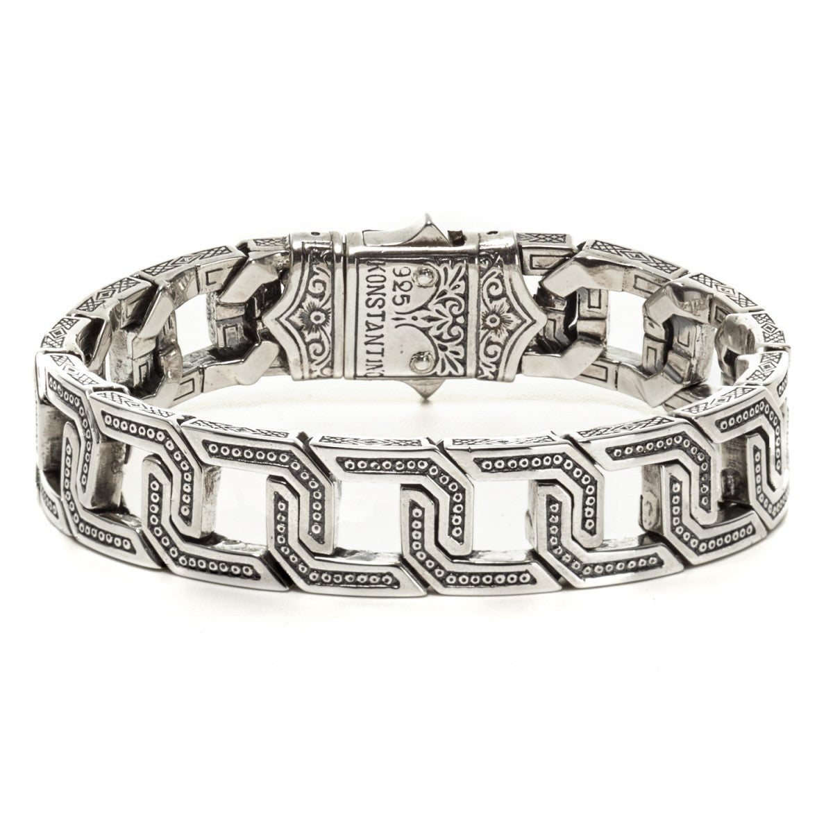 Konstantino Men's Hephaestus Collection Sterling Silver Cage Bracelet