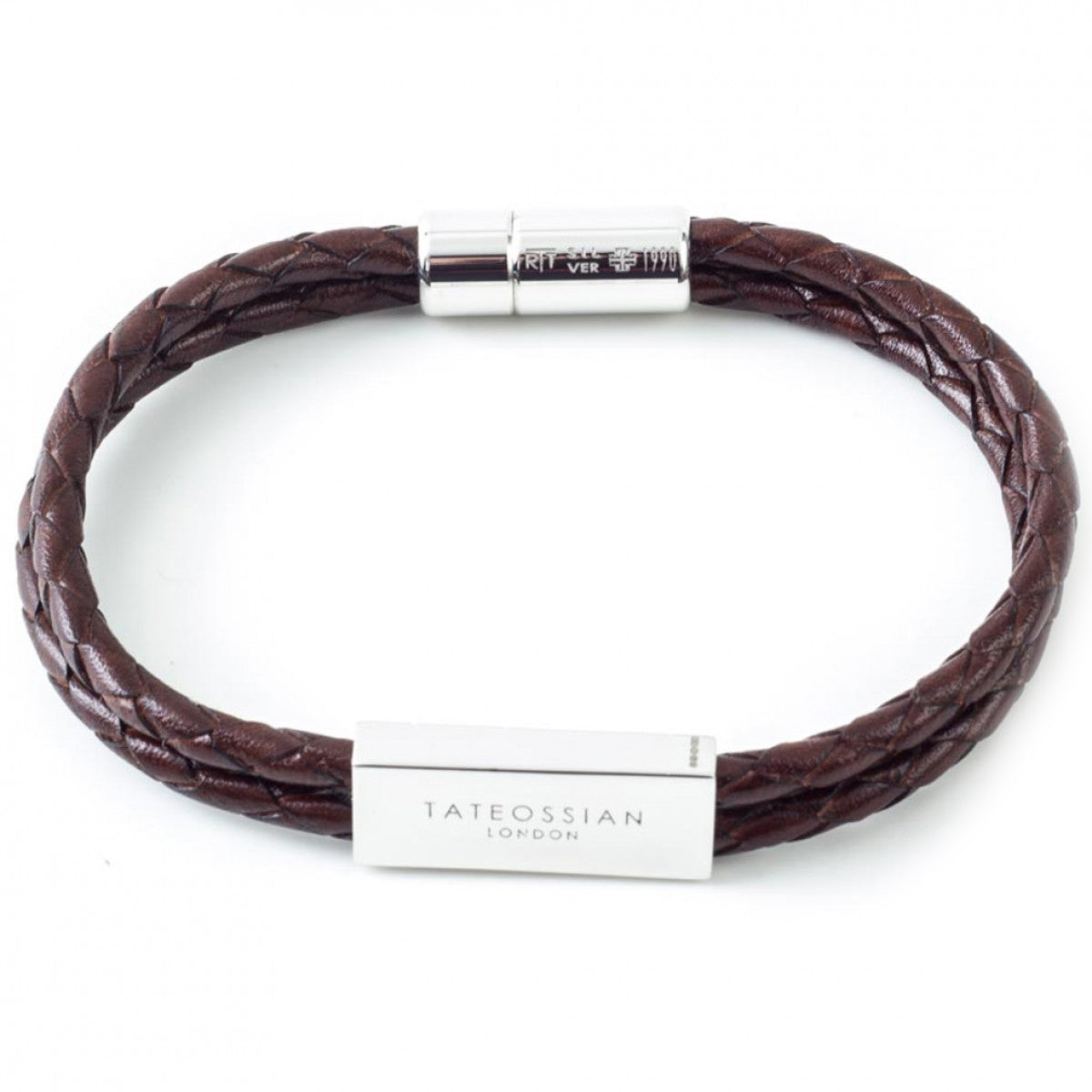 Tateossian Combination Lock 777 Silver Bracelet In Brown