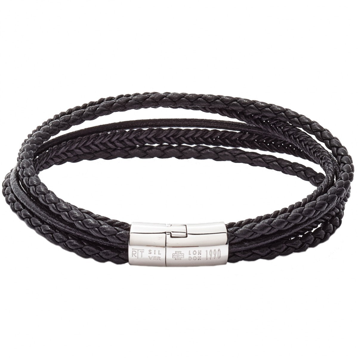 Cobra Multi-Strand Leather Bracelet In Black – Tateossian USA