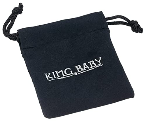 King Baby .925 Sterling Silver & 6mm Semi-Precious Stone Beaded Stretch Bracelet with 4 Skull Stations - Black Onyx, 8-3/4"