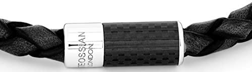 Tateossian Men's Carbon Pop Black Leather and Carbon Fiber Bracelet
