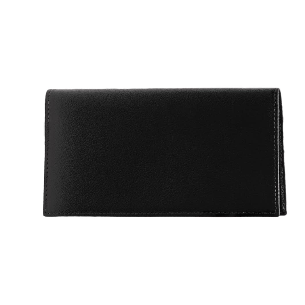 Ettinger Capra Long Wallet with Zipped Pocket. Black  made of Goat Leather