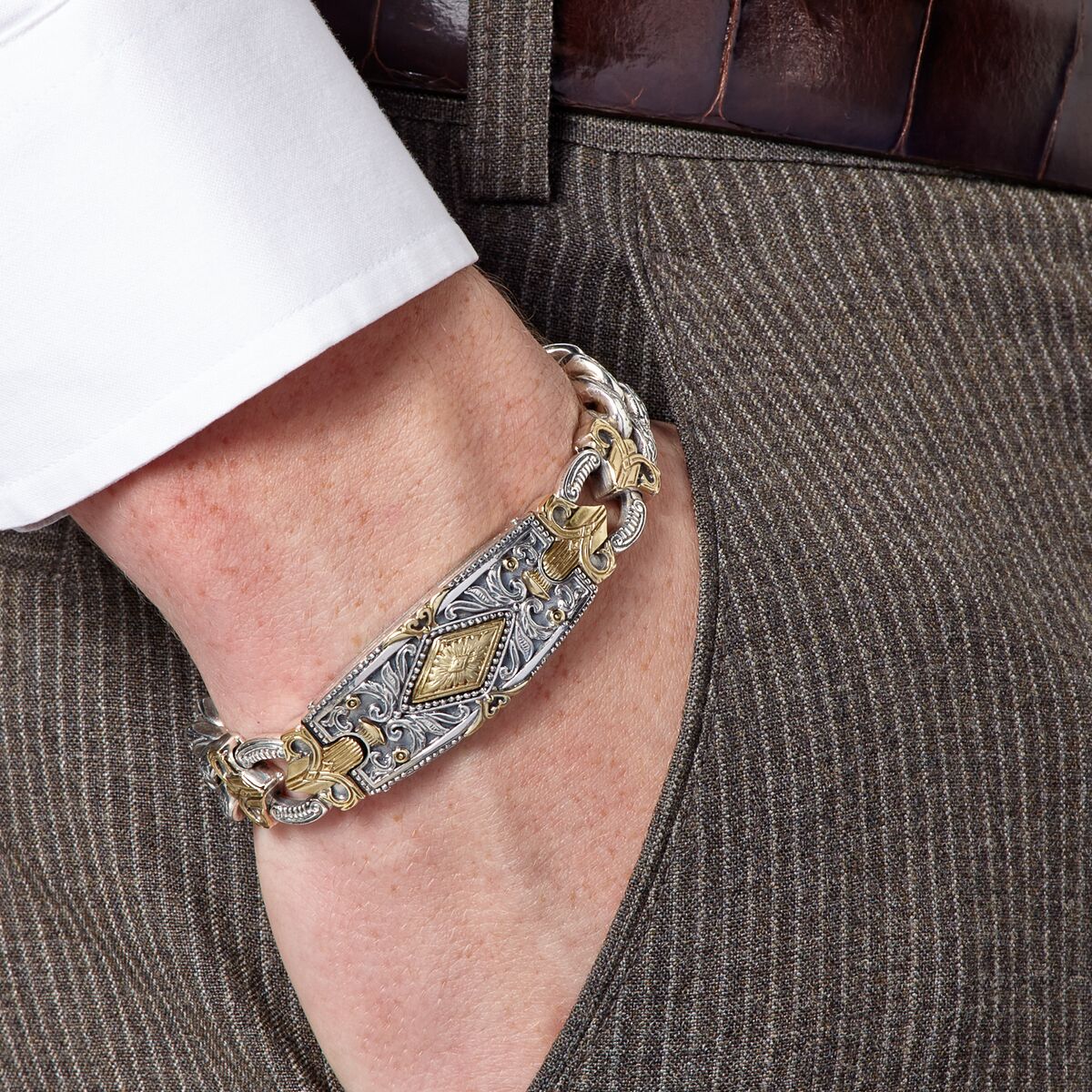 Konstantino Men's Sterling Silver & Bronze Bracelet