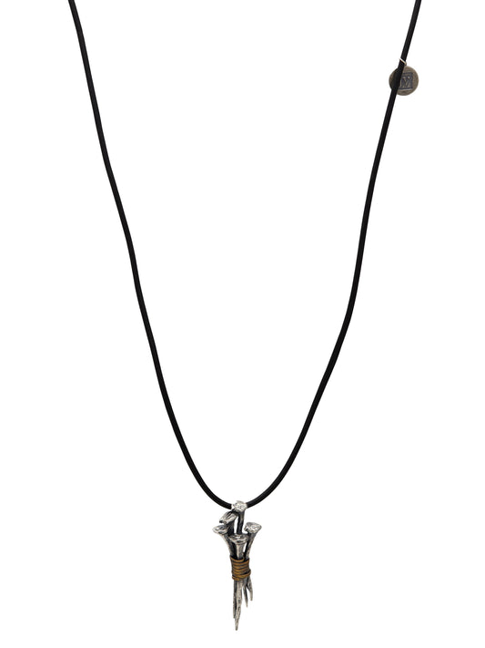 John Varvatos Nail Cluster Necklace, Sterling Silver and Brass