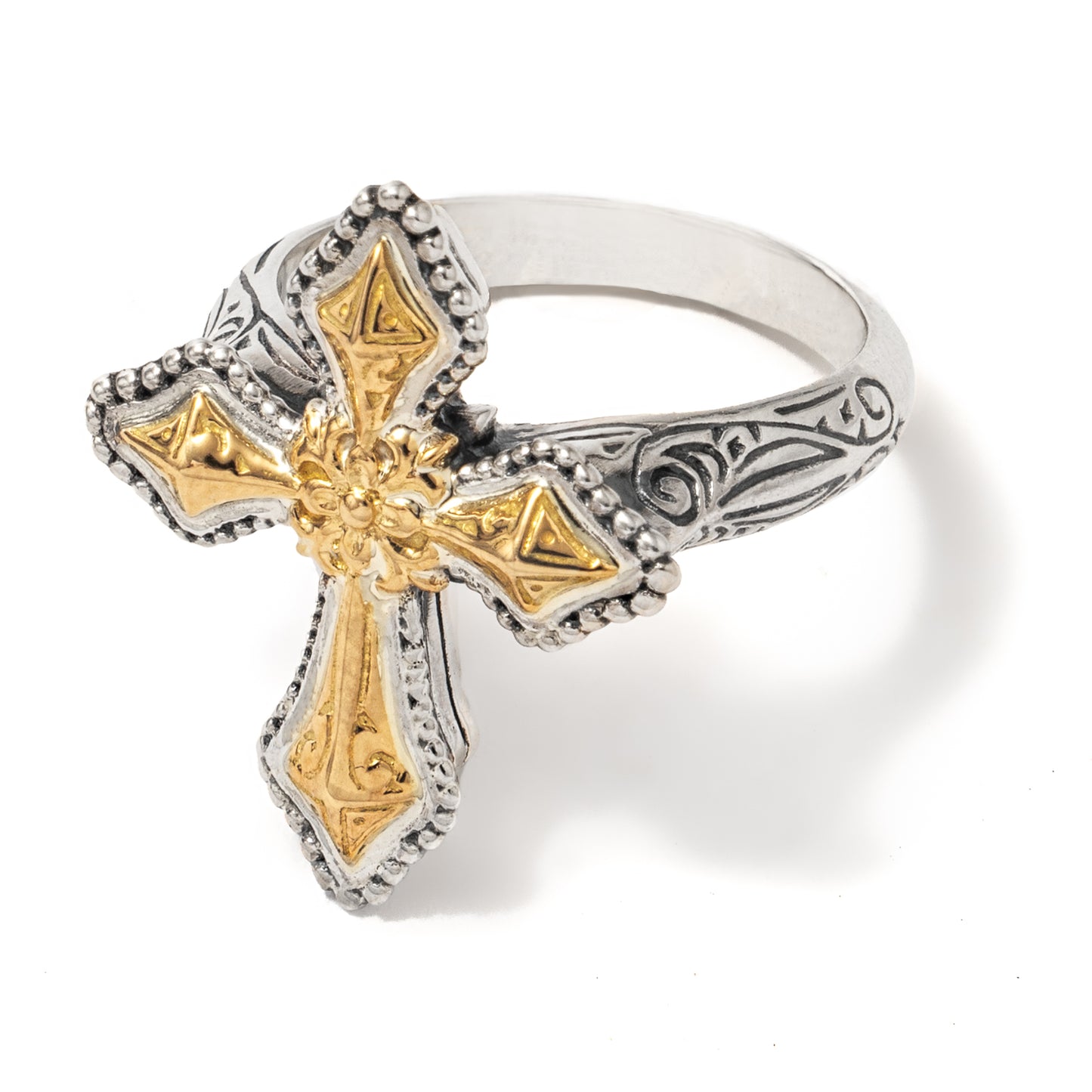 Konstantino Women's Sterling Silver & 18K Gold Cross Ring