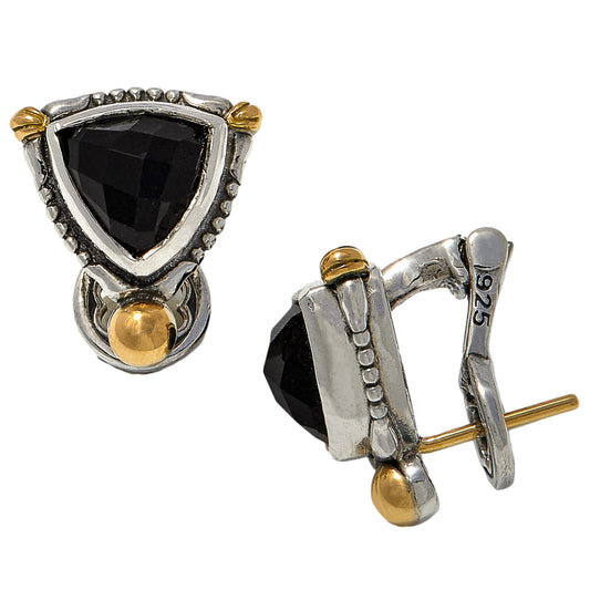Konstantino Women's Sterling silver & 18K Gold Onyx Stud Earrings
