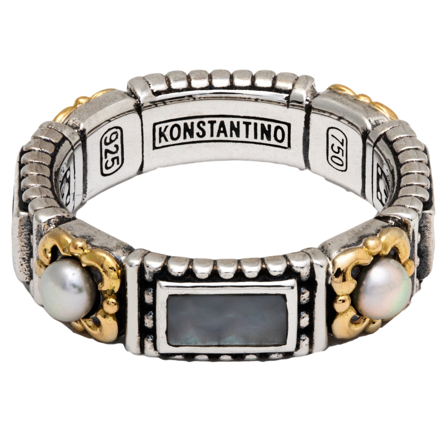 Konstantino Women's Sterling Silver & 18K Gold Band Ring, Hestia Collection