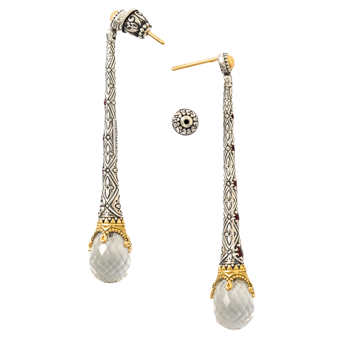 Konstantino Corundum Drop Earrings, Silver