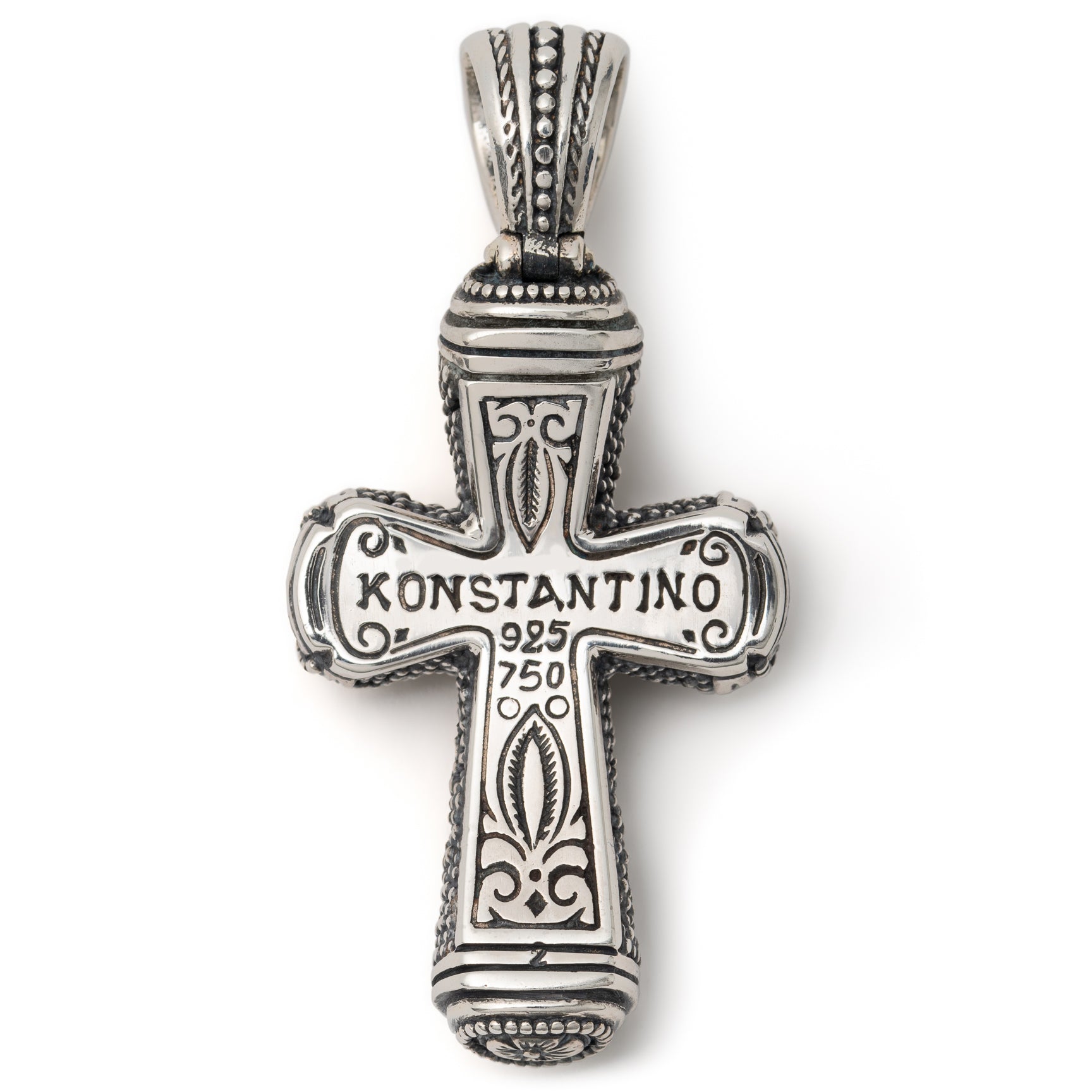 Konstantino Men's Sterling Silver, 18K Gold Cross Pendant, Stavros  Collection