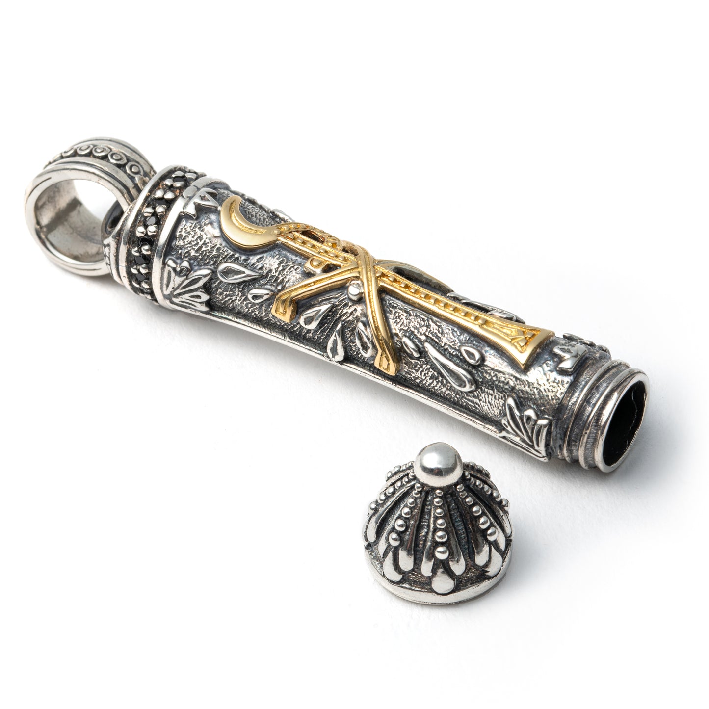 Konstantino Men's Sterling Silver, 18K Gold Spinal Scroll, Stavros Collection