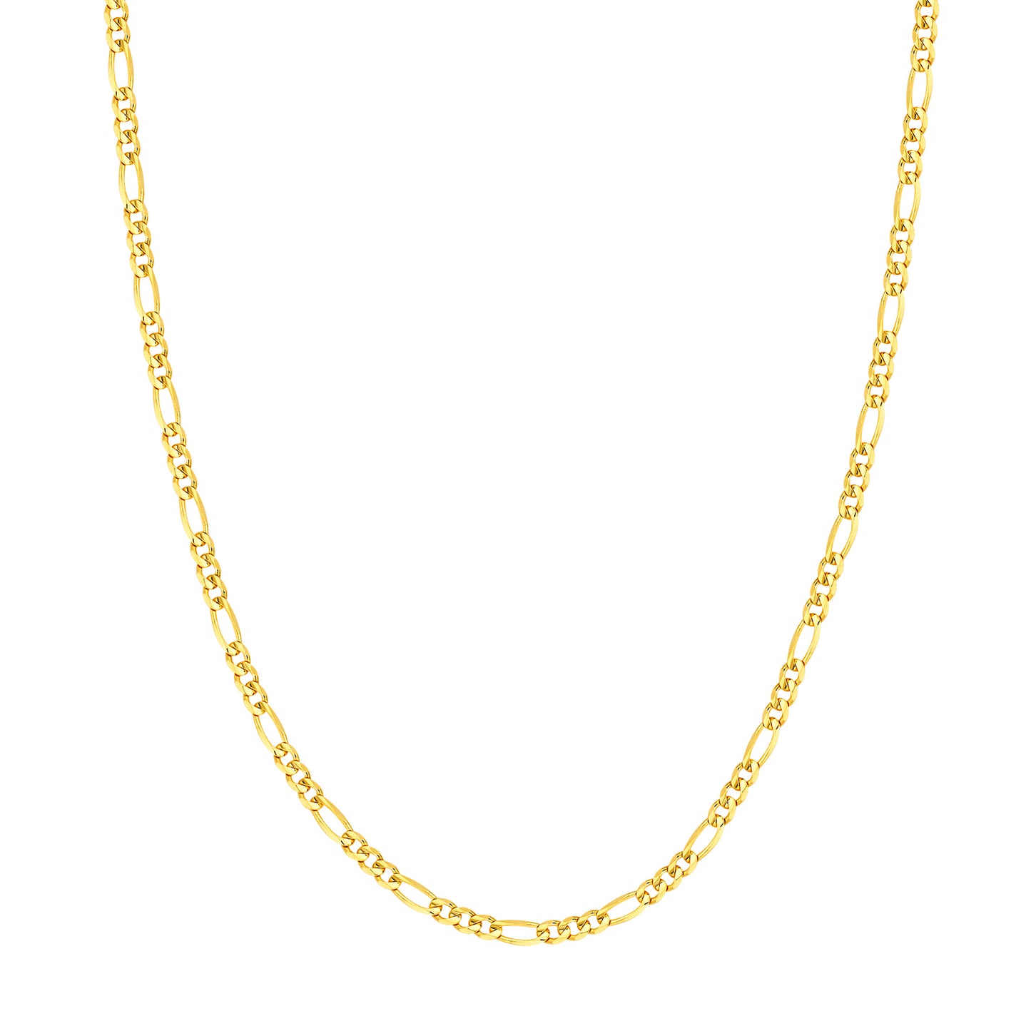 14k Gold Cuban Link Chain Figaro Necklace, 22 Inch, 8.5 gr and 24 Inch, 9.3 gr