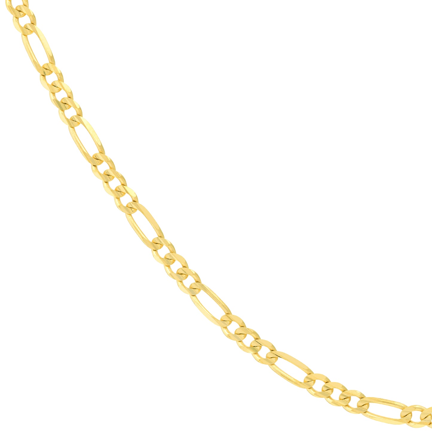 14k Gold Cuban Link Chain Figaro Necklace, 22 Inch, 8.5 gr and 24 Inch, 9.3 gr