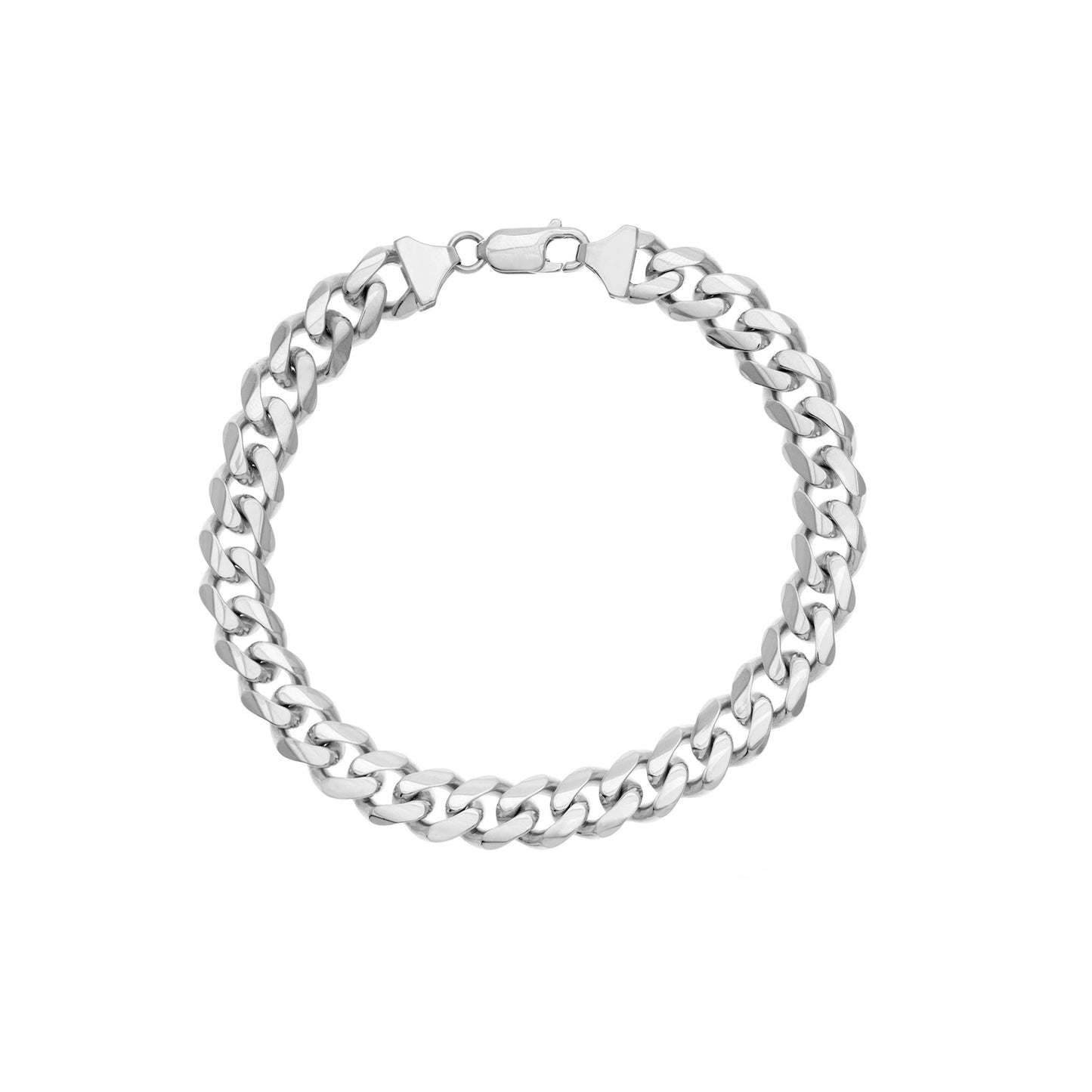 Sterling Silver Miami Cuban Chain Link Bracelet, 8.5 Inches, 8.5mm