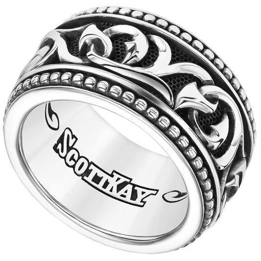 Scott Kay Unkaged Sparta Vine 14.5mm Wide Sterling Silver Ring