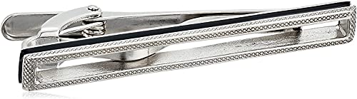 Tateossian Signature Sterling Silver Tie Clip, Open Center, Diamond Pattern, 50mm