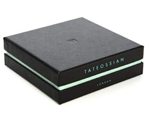 Tateossian Rhodium and Carbon Fibre Leather Grey Bracelet