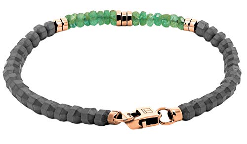 TATEOSSIAN London Dark Green Leather Bracelet with Stainless-steel cla –  SARTORIALE
