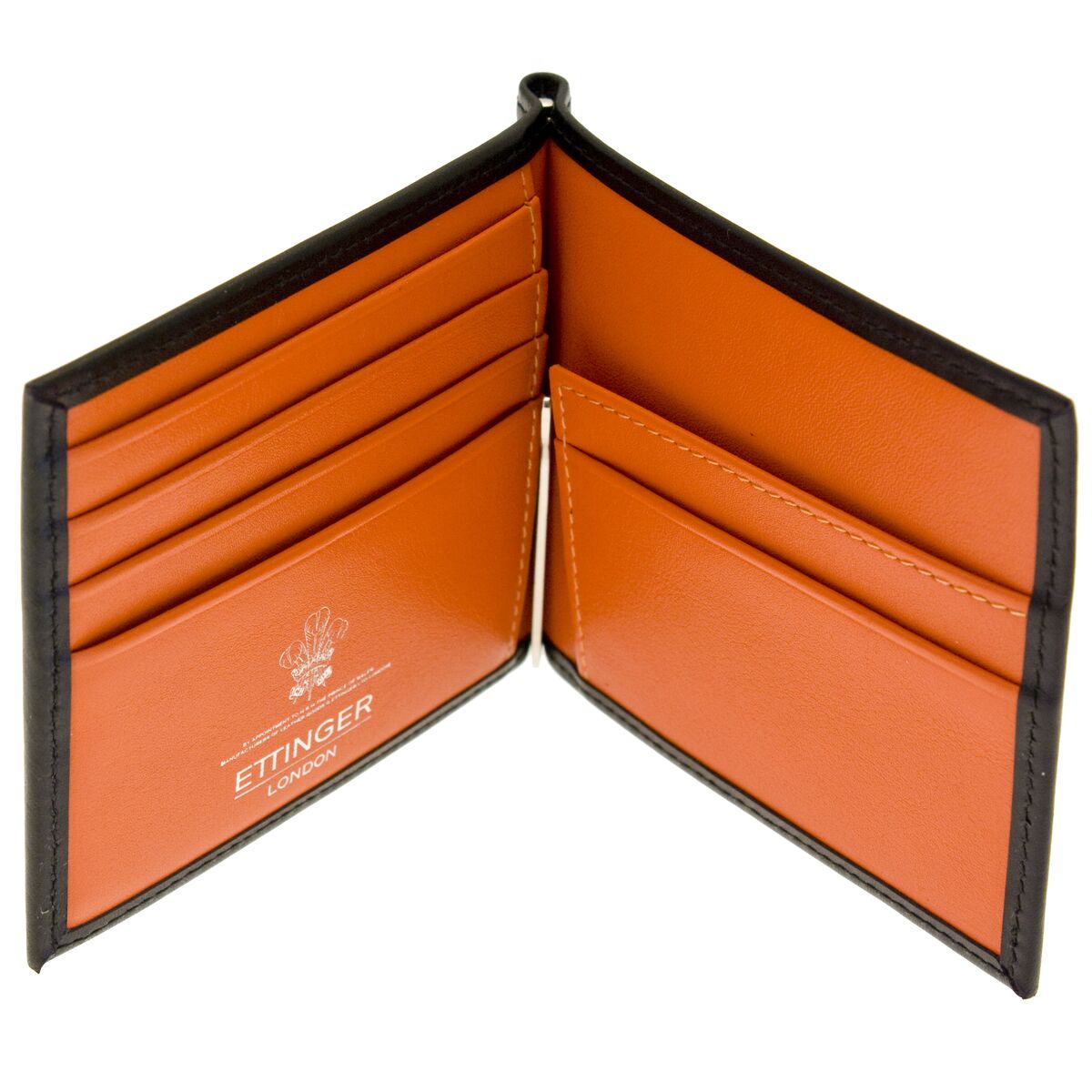 Ettinger Black and Orange Leather Wallet Sterling  Collection