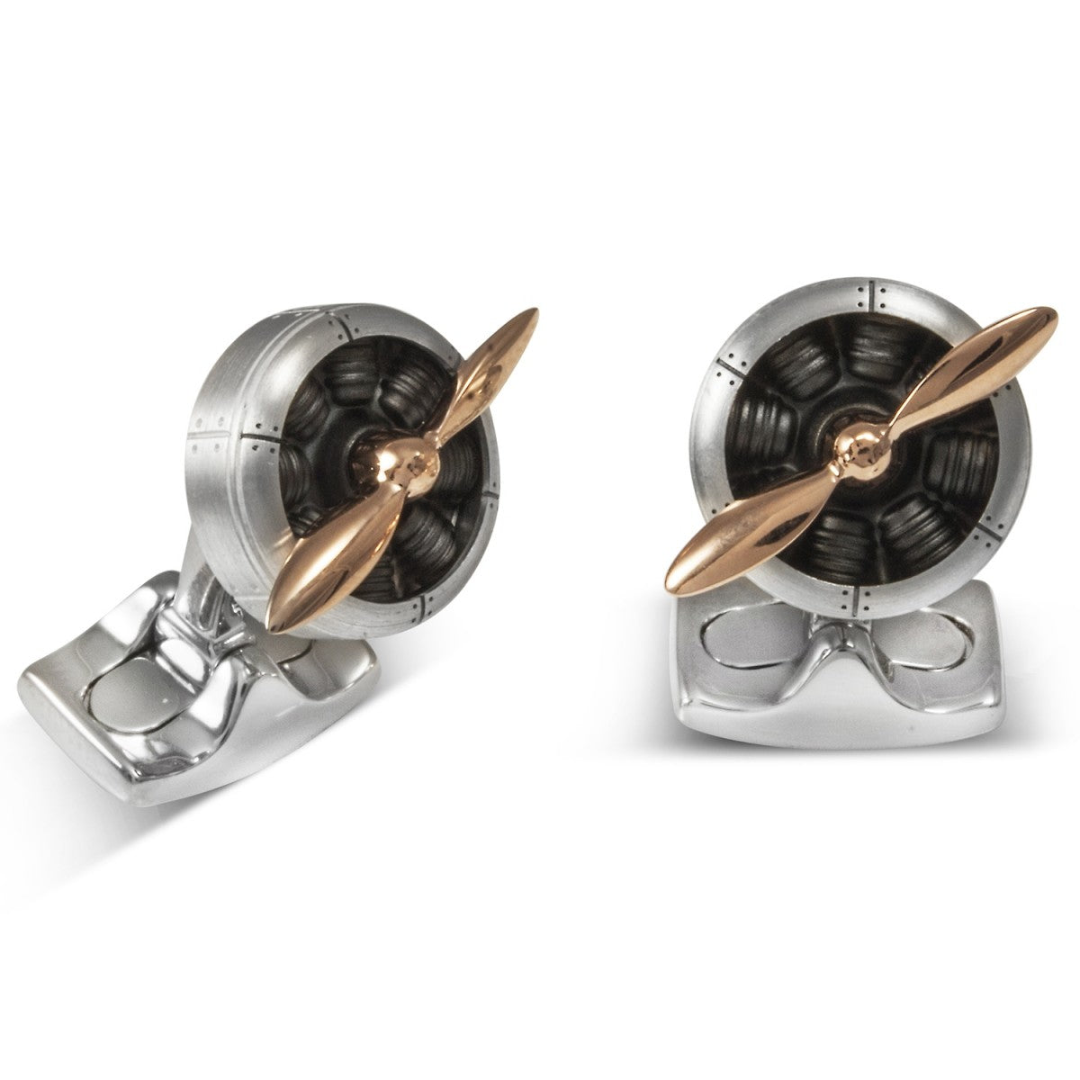 Deakin and Francis Fundamentals Mechanicals Sop with Engine in Rose Gold Cufflinks