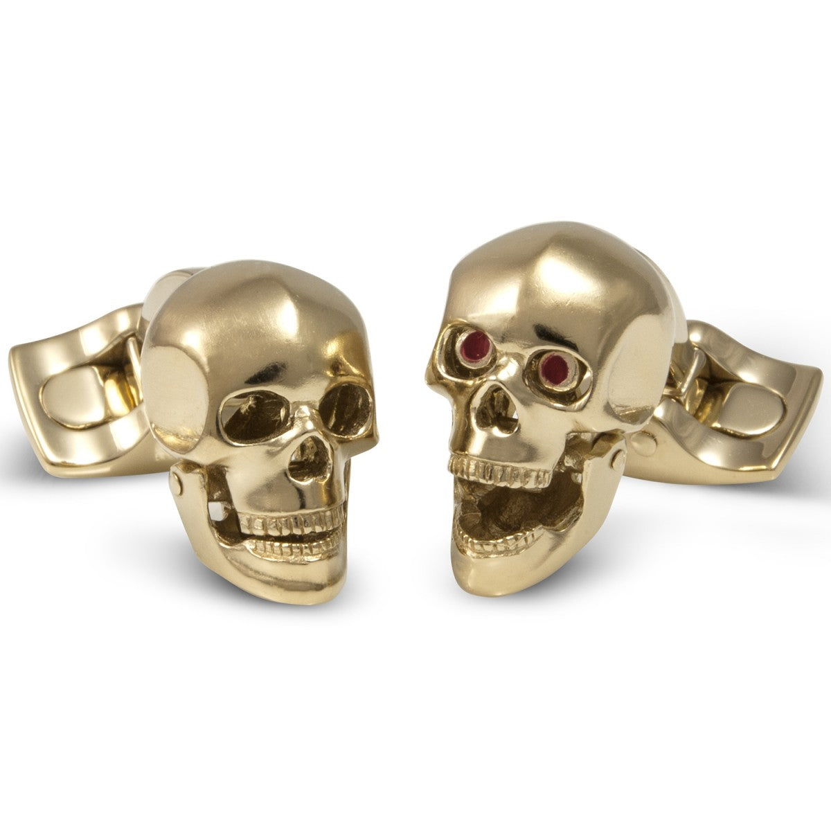 Deakin and Francis Yellow Gold Skull Cufflinks, Gold Plated