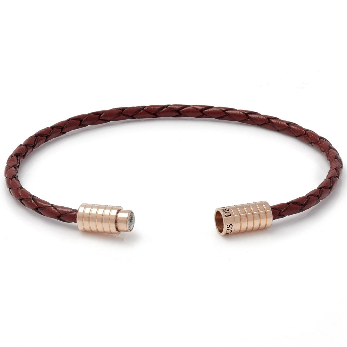 Deakin & Francis Woven Leather Bracelet, Brown, Length 7 inches