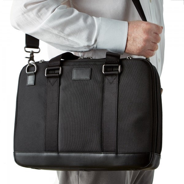 Ballistic Nylon and Leather Men's Concealed Carry Bag