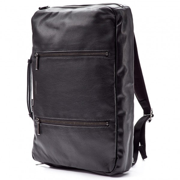 Hook and Albert Men's Leather 3 Way Multipurpose Bag, Black
