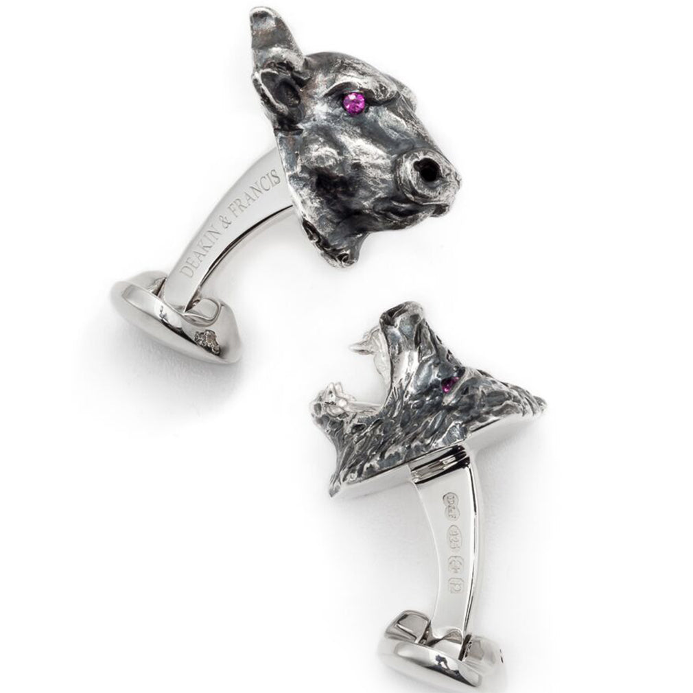 Deakin and Francis Bull and Bear Cufflinks, Sterling Silver