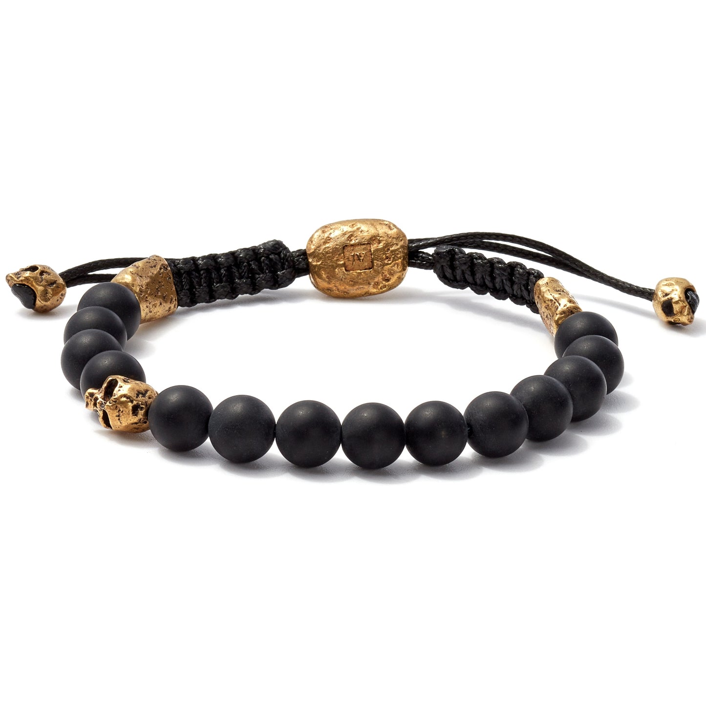 John Varvatos 8mm Brass Skull Bracelet with Color Beads