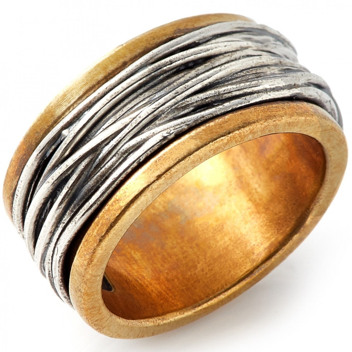 John Varvatos Artisanal Brass and Silver Ring