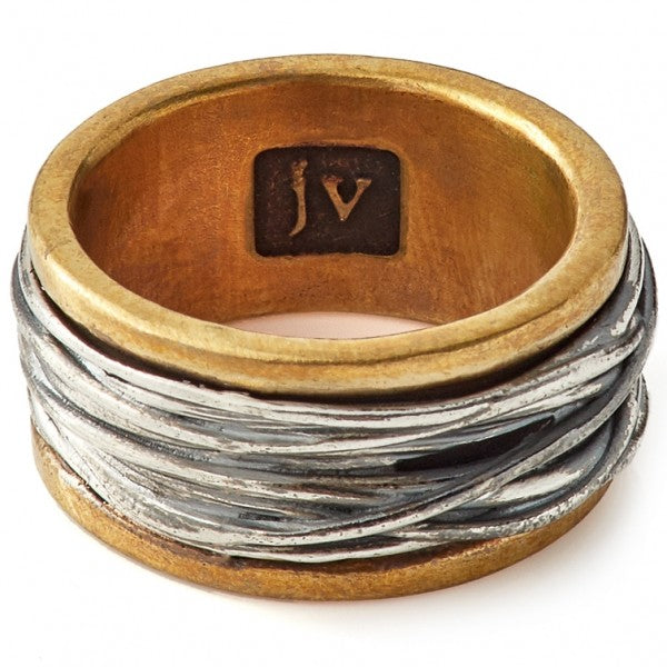 John Varvatos Artisanal Brass and Silver Ring