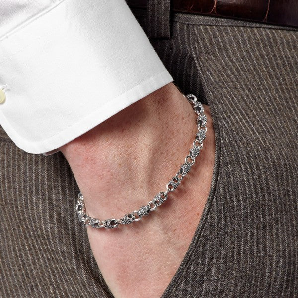 Konstantino Men's Sterling Silver Link Bracelet
