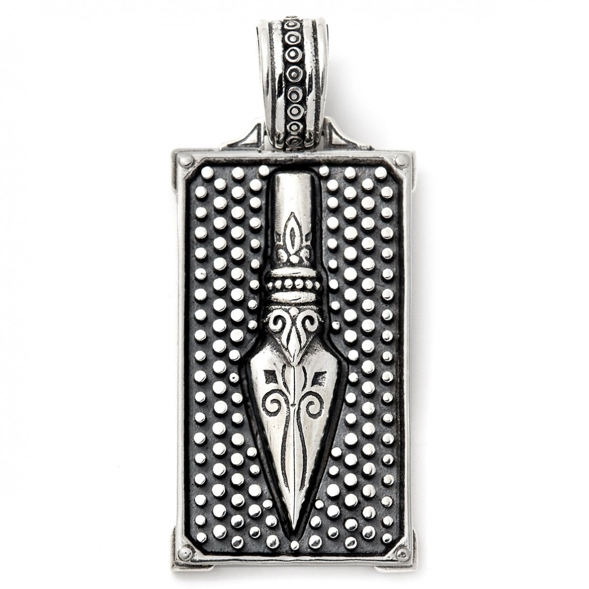 Konstantino Men's Sterling Silver Pendant With Arrow Design, 1 7/8 Inch