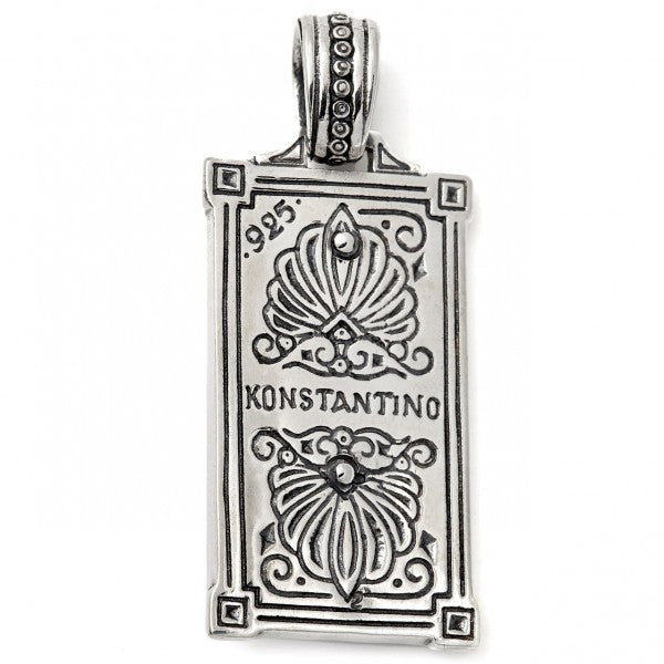 Konstantino Men's Sterling Silver Pendant With Arrow Design, 1 7/8 Inch