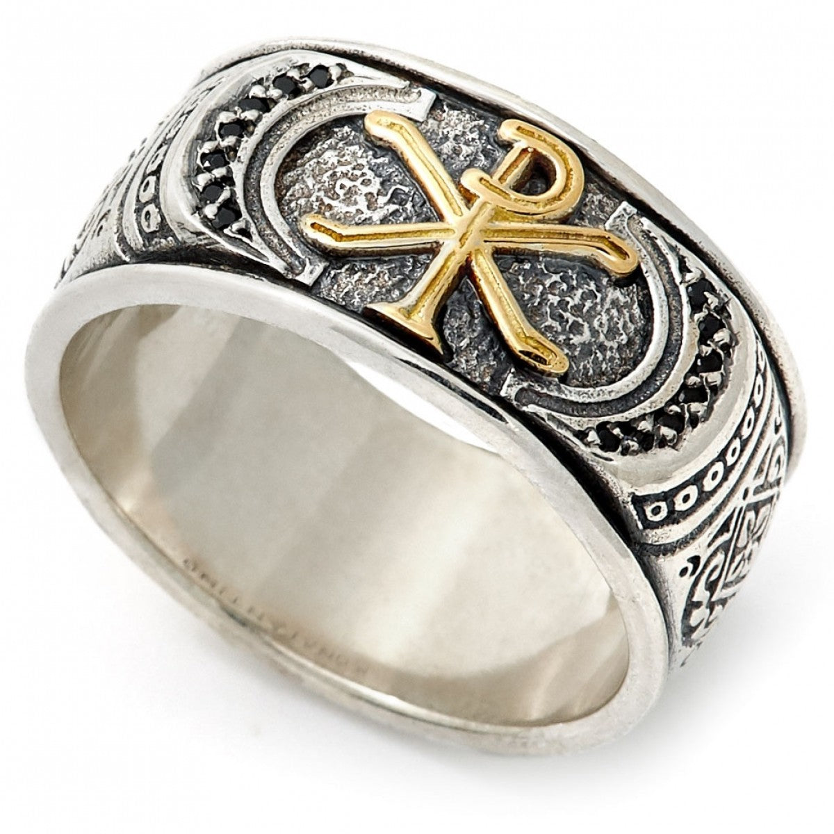 Konstantino Men's Savros Collection Sterling Silver and 18K Gold Spinel Ring