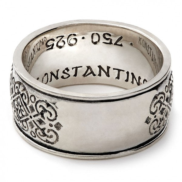 Konstantino Men's Savros Collection Sterling Silver and 18K Gold Spinel Ring