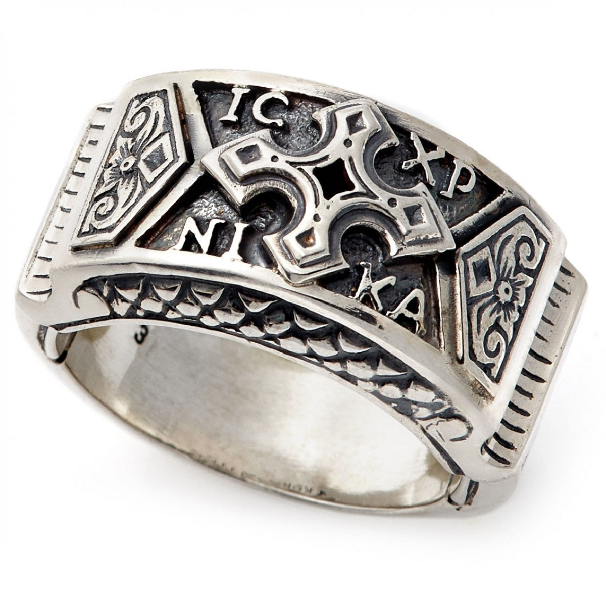 Konstantino Men's Sterling Silver Ring With Intricate Designs