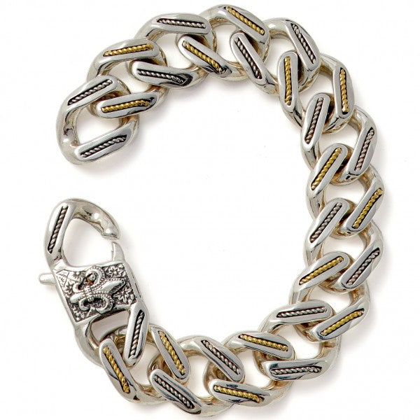 Konstantino Men's Sterling Silver & 18 Gold Link Bracelet, 8.5 Inch