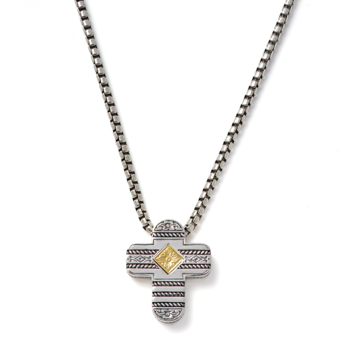 Konstantino Men's Sterling Silver & 18K gold Cross Necklace