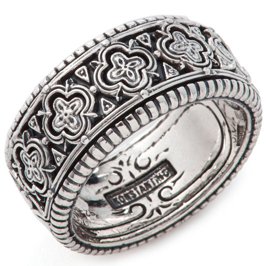 Konstantino Men's Sterling Silver Clover Ring