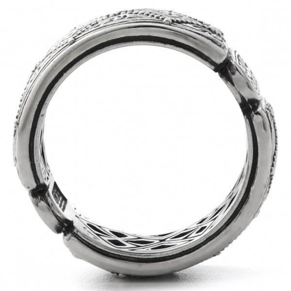 Konstantino Men's Sterling Silver Diamond Pattern Ring