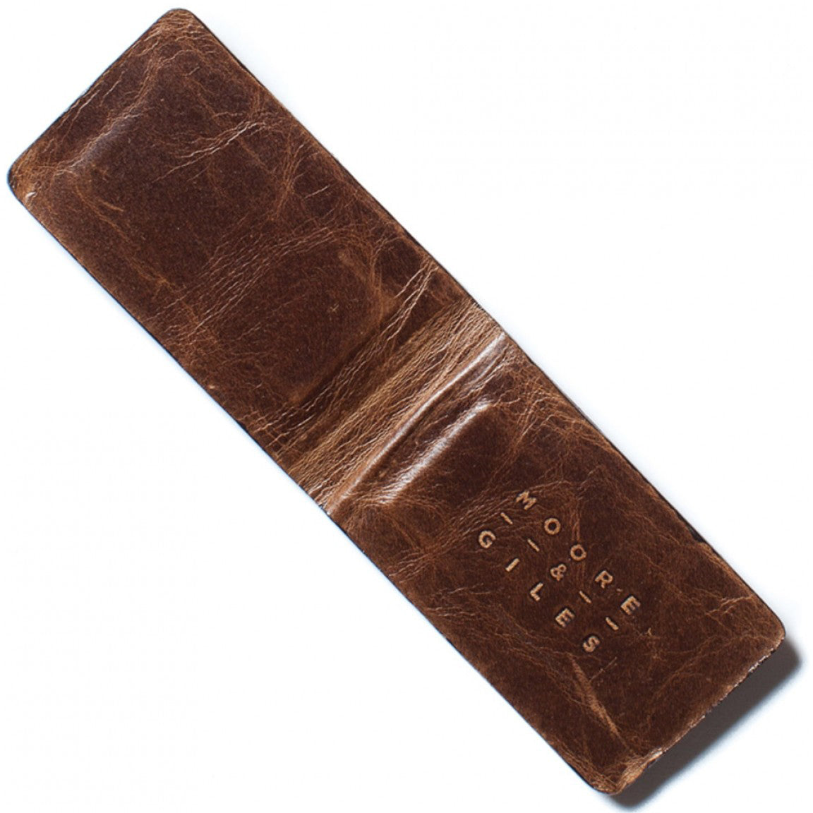 Moore and Giles Leather Money Clip, Brown
