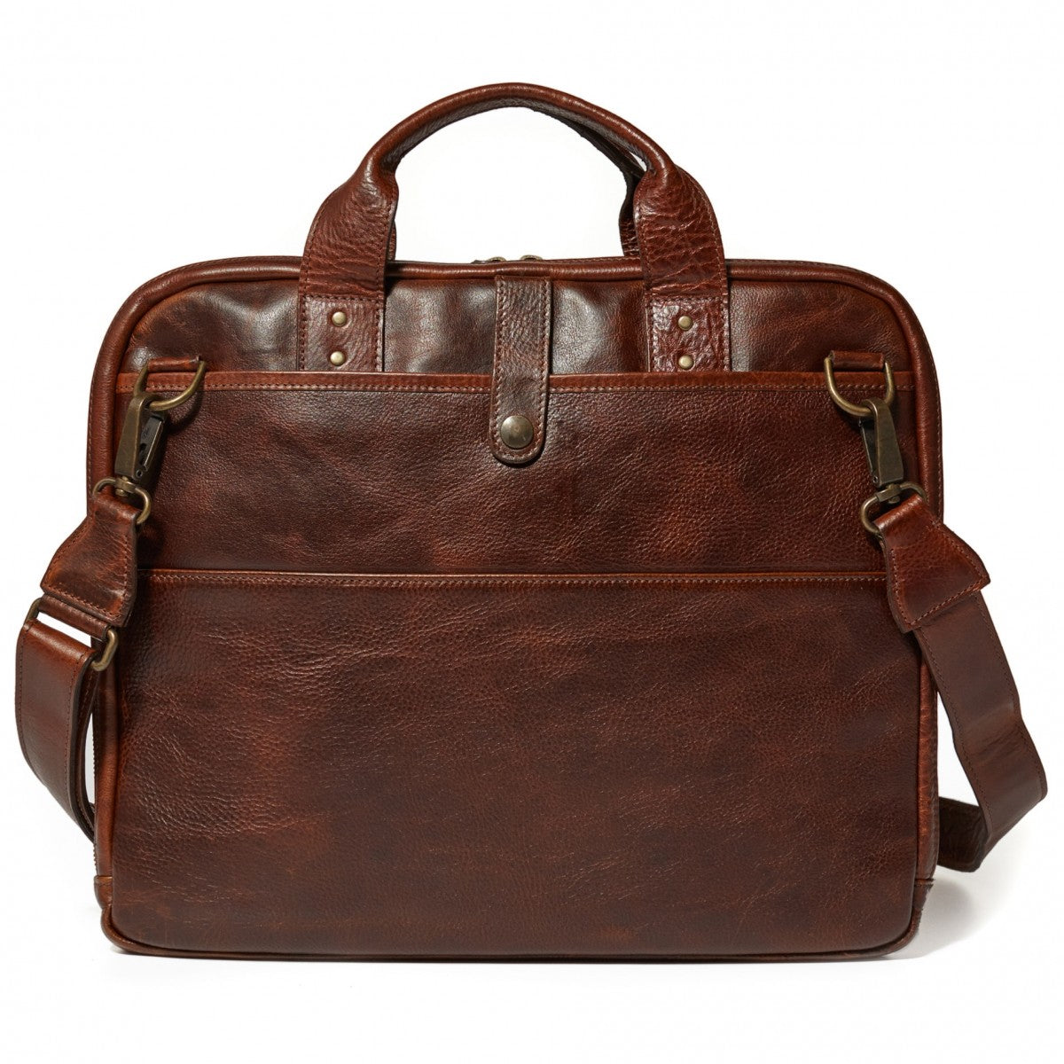 Moore and Giles Jay Modern Briefcase in Titan Milled Brown